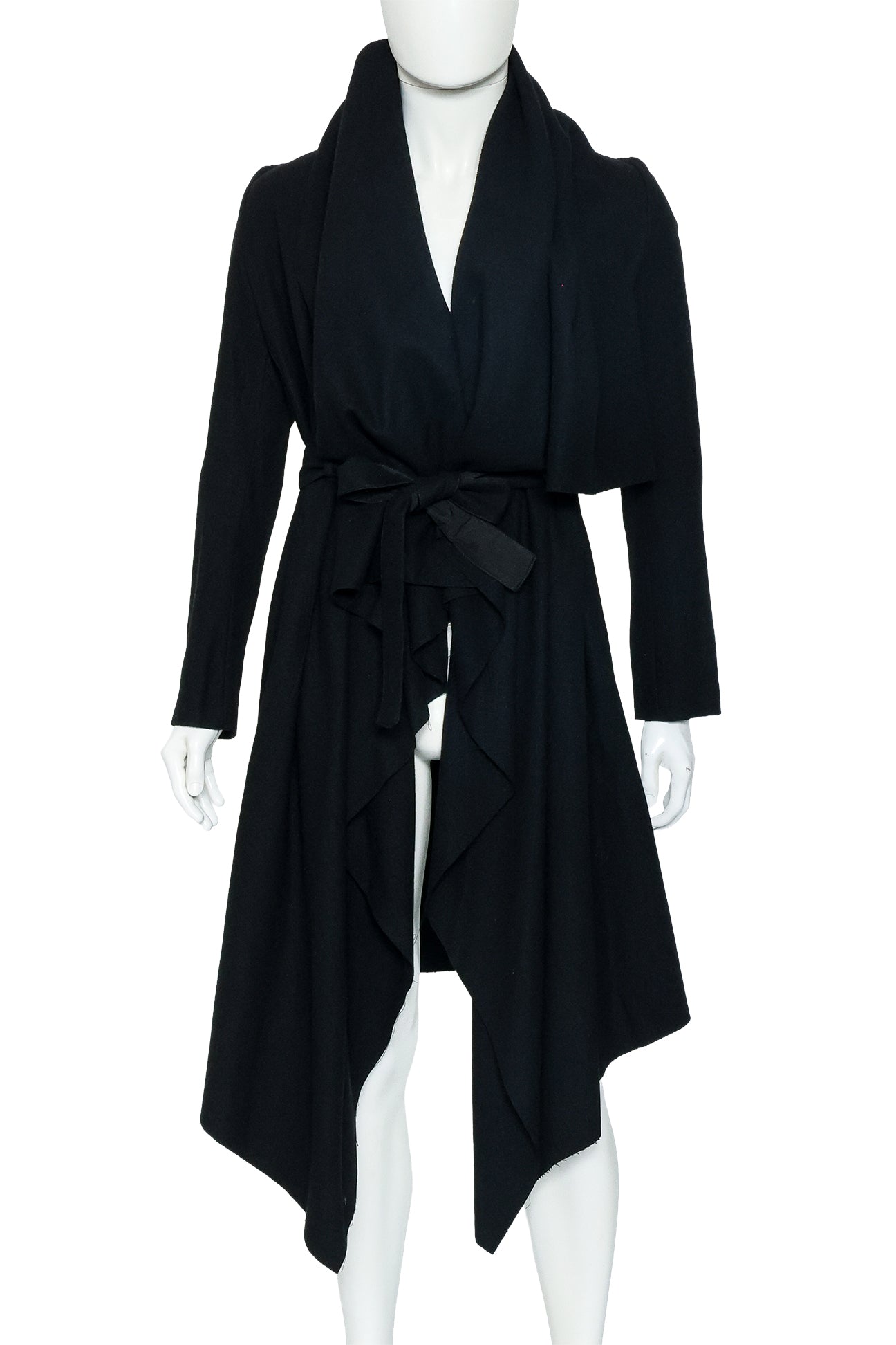 JULIUS - A BLACK WOOL AND CASHMERE COAT, 'CANON_2[PROTECTION_ISM:]' F/W COLLECTION 2009