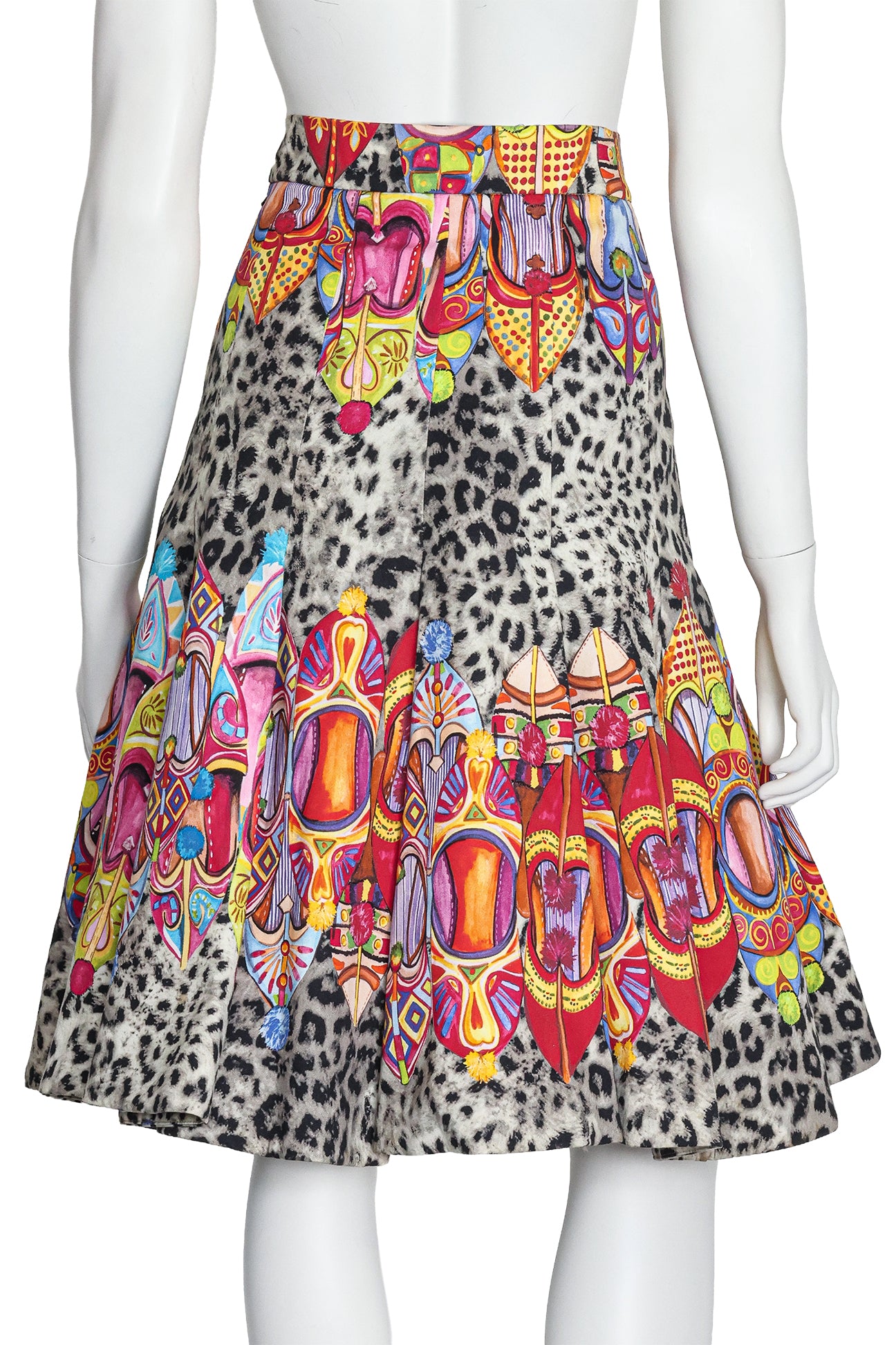STEJELANA - A LEOPARD AND TRADITIONAL SLIPPER PRINT SKIRT