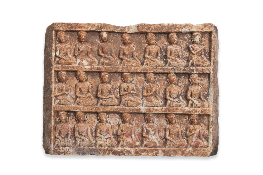 A PAIR OF SOUTHEAST ASIAN CARVED STONE PANELS