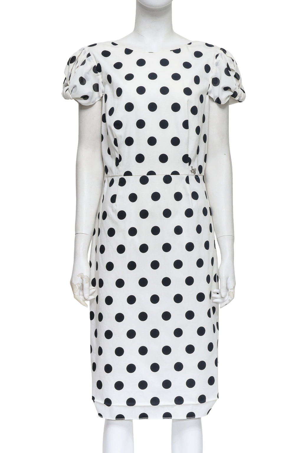 BLUGIRL - A WHITE AND BLACK POLKA DOT DRESS