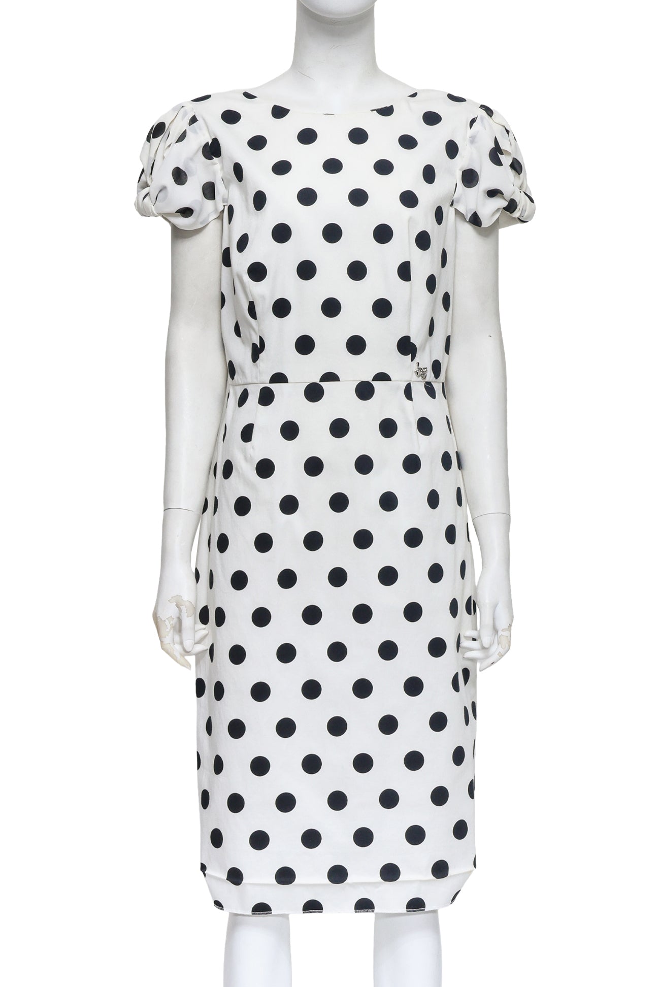 BLUGIRL - A WHITE AND BLACK POLKA DOT DRESS