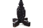 A PAIR OF BLACK LACQUER WOOD LANTERNS