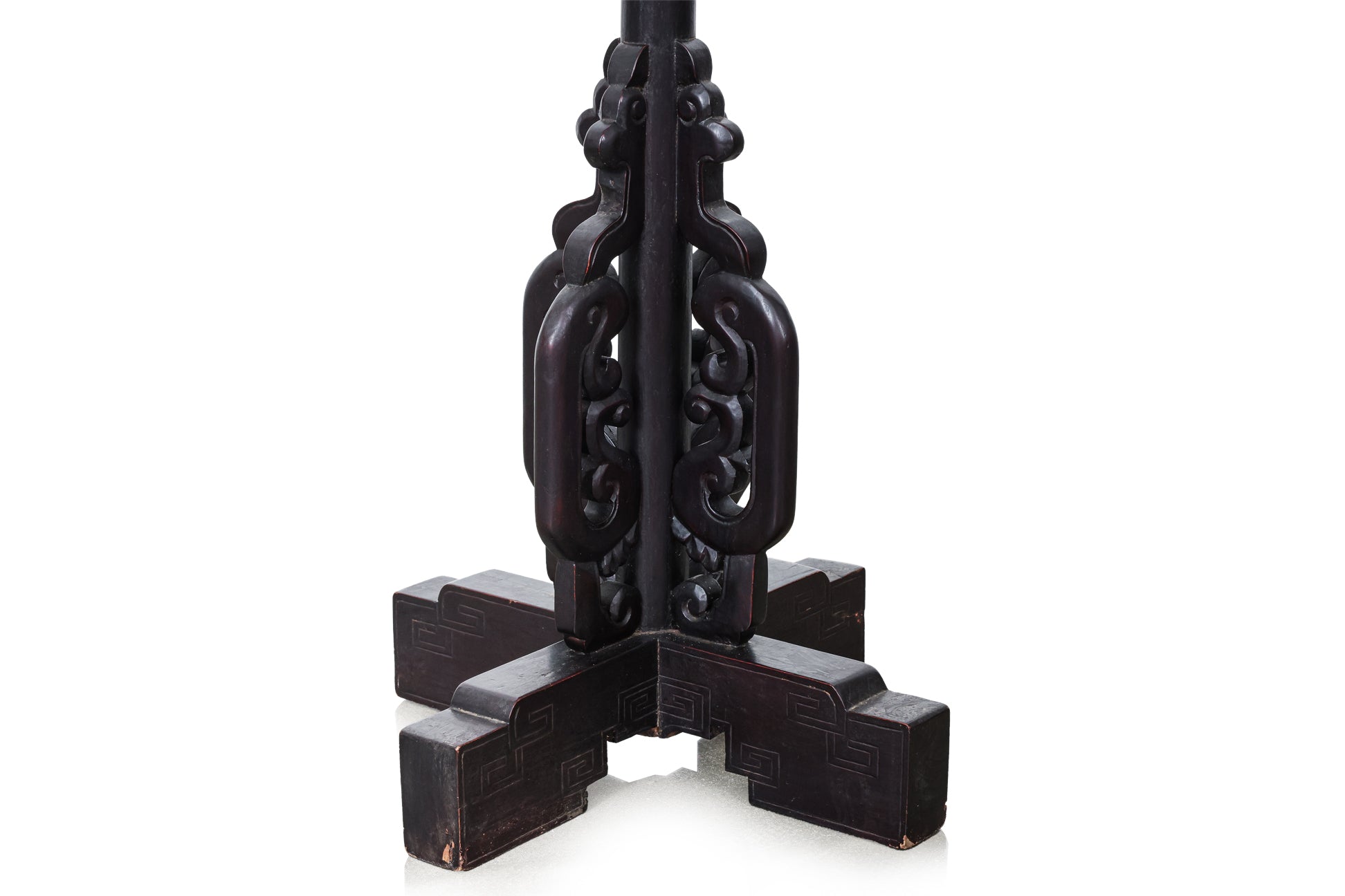 A PAIR OF BLACK LACQUER WOOD LANTERNS