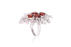 A GARNET AND DIAMOND 'BOUQUET' RING
