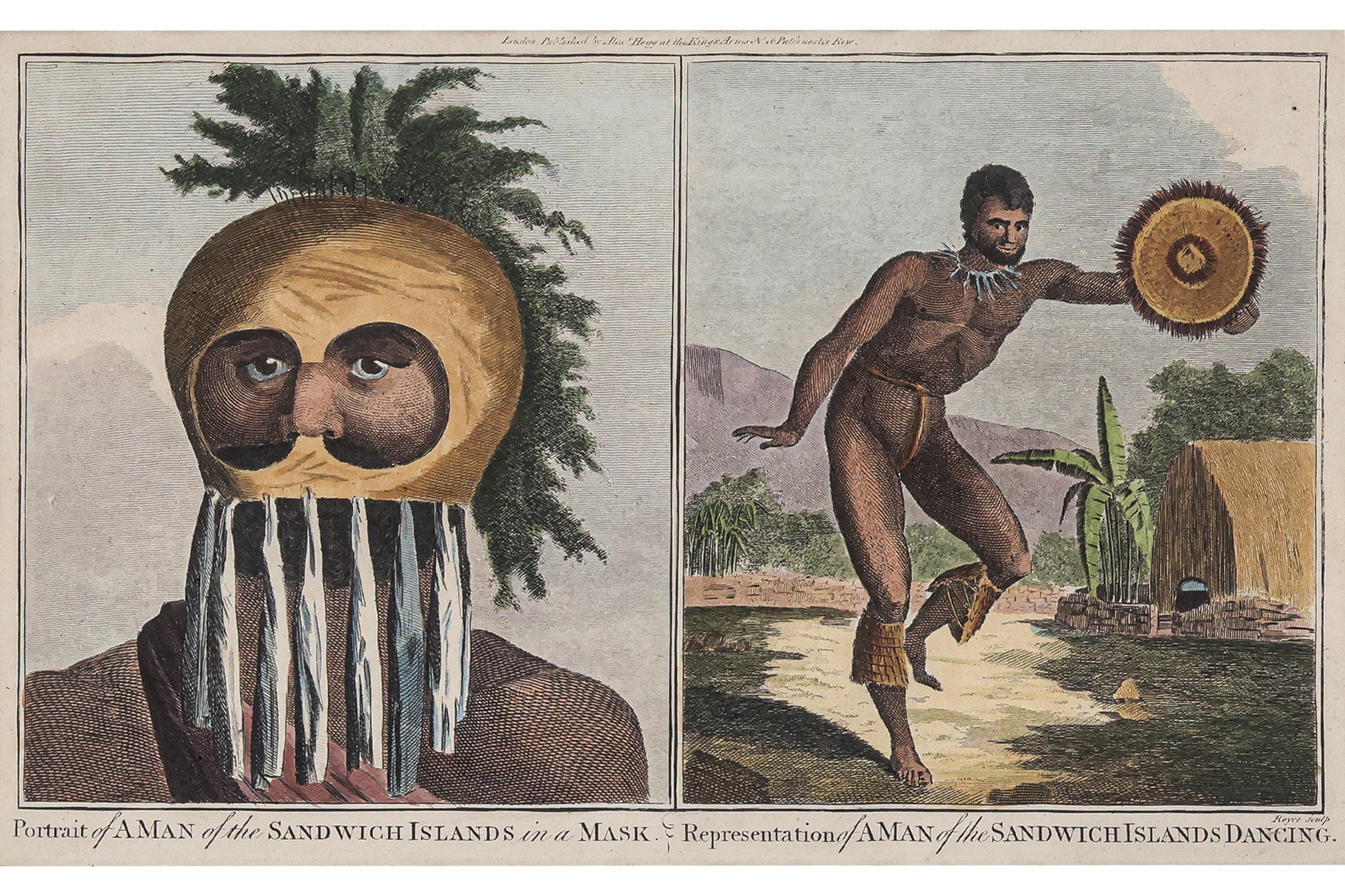 FIVE ENGRAVINGS OF HAWAII AND TAHITI, ...CAPTAIN COOK'S... VOYAGES, GEORGE W ANDERSON, 1784-1786