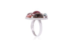 A TOURMALINE AND DIAMOND CLUSTER RING