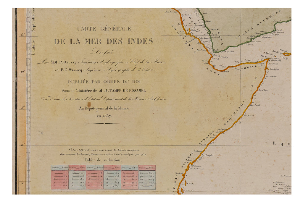 CARTE GENERALE DE LA MER DES INDES, PIERRE DAUSSY, 1841