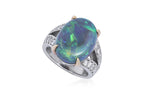 AN OPAL AND DIAMOND RING