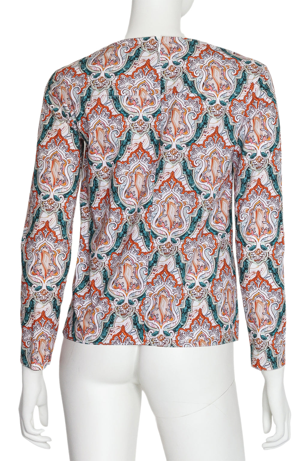CARVEN - A LONG SLEEVE TRADITIONAL MOTIF PRINT TOP