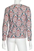 CARVEN - A LONG SLEEVE TRADITIONAL MOTIF PRINT TOP