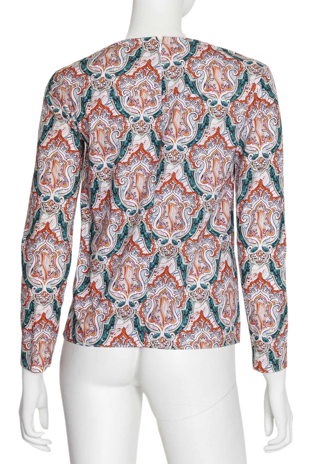 CARVEN - A LONG SLEEVE TRADITIONAL MOTIF PRINT TOP