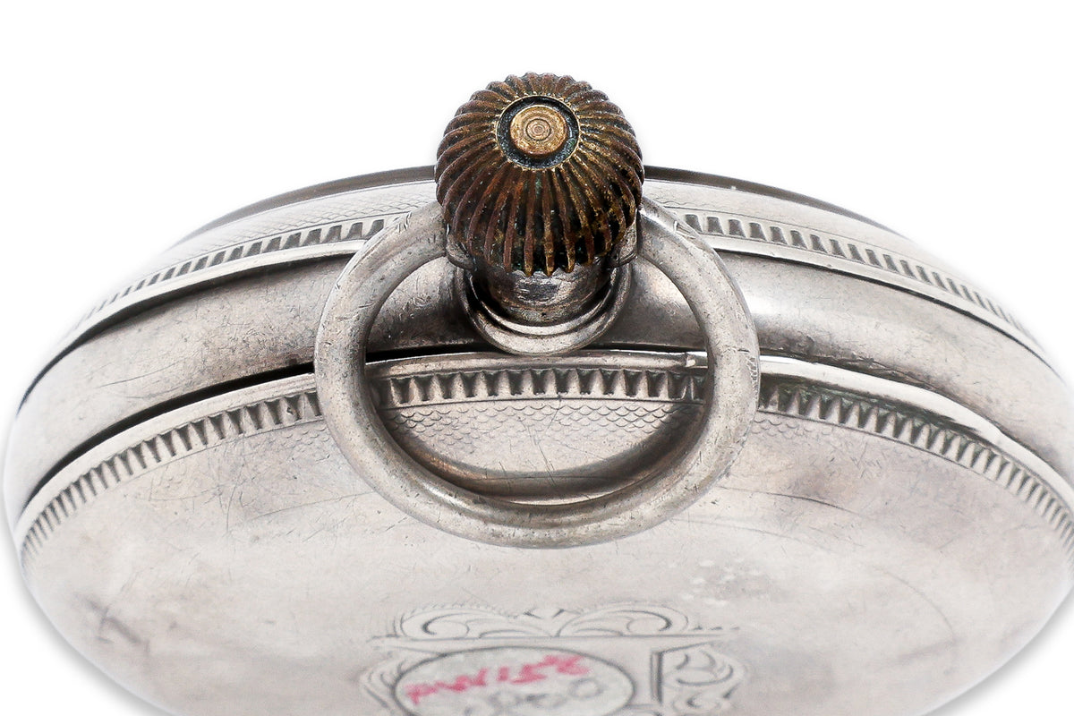 AN ELGIN SILVER CASED POCKET WATCH