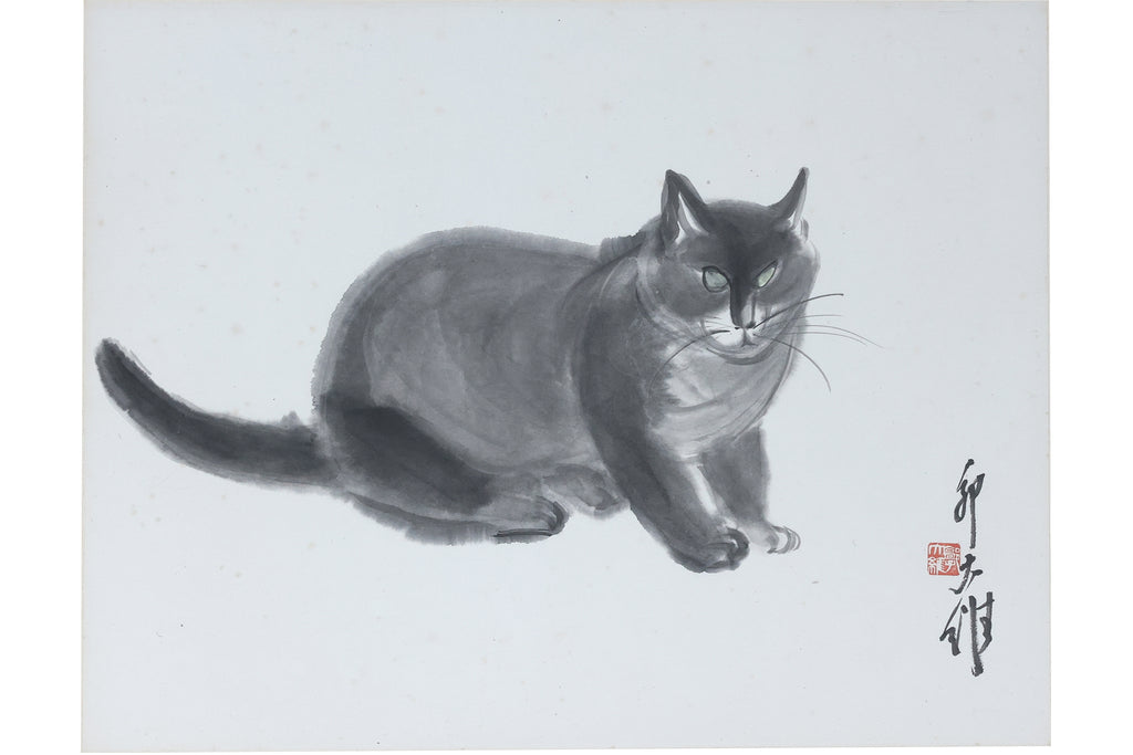 DAVID KWOK, GUO DAWEI (1919-2003) - STUDY OF A CAT