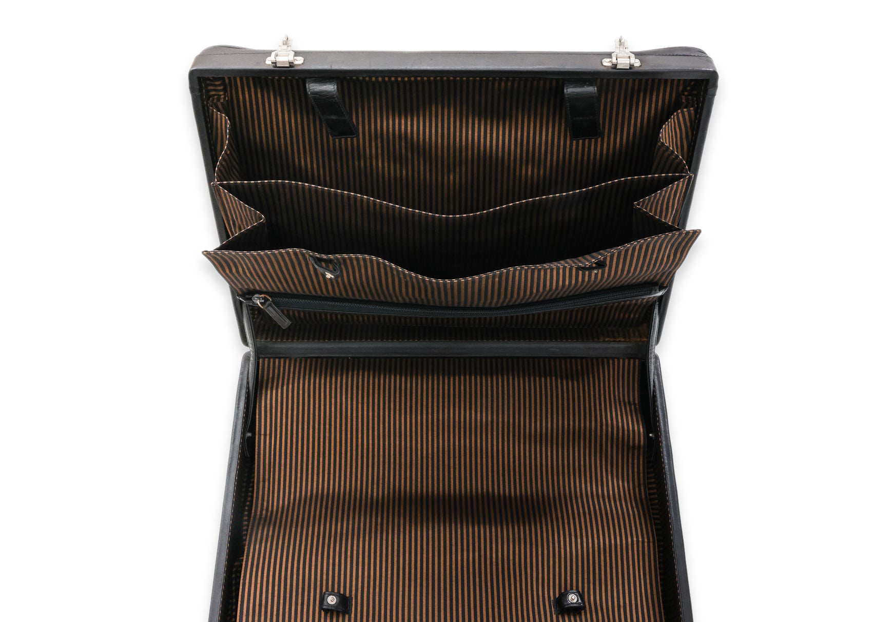 SEEGER – A VINTAGE BLACK LEATHER SUITCASE