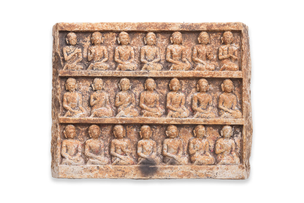 A PAIR OF SOUTHEAST ASIAN CARVED STONE PANELS