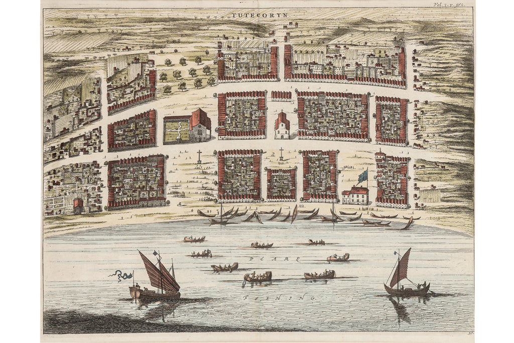 A GROUP OF THREE ENGRAVINGS OF INDIAN TOWNS AND FORTS, JOHAN NIEUHOFF, 1732