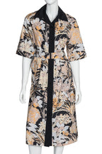 DRIES VAN NOTEN - A FLORAL PRINT DRESS WITH MATCHING BELT