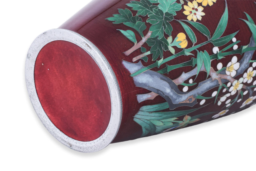 A JAPANESE CLOISONNE ENAMEL VASE