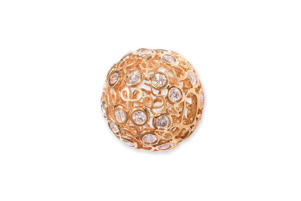 A PIERCED DIAMOND 'BALL' PENDANT