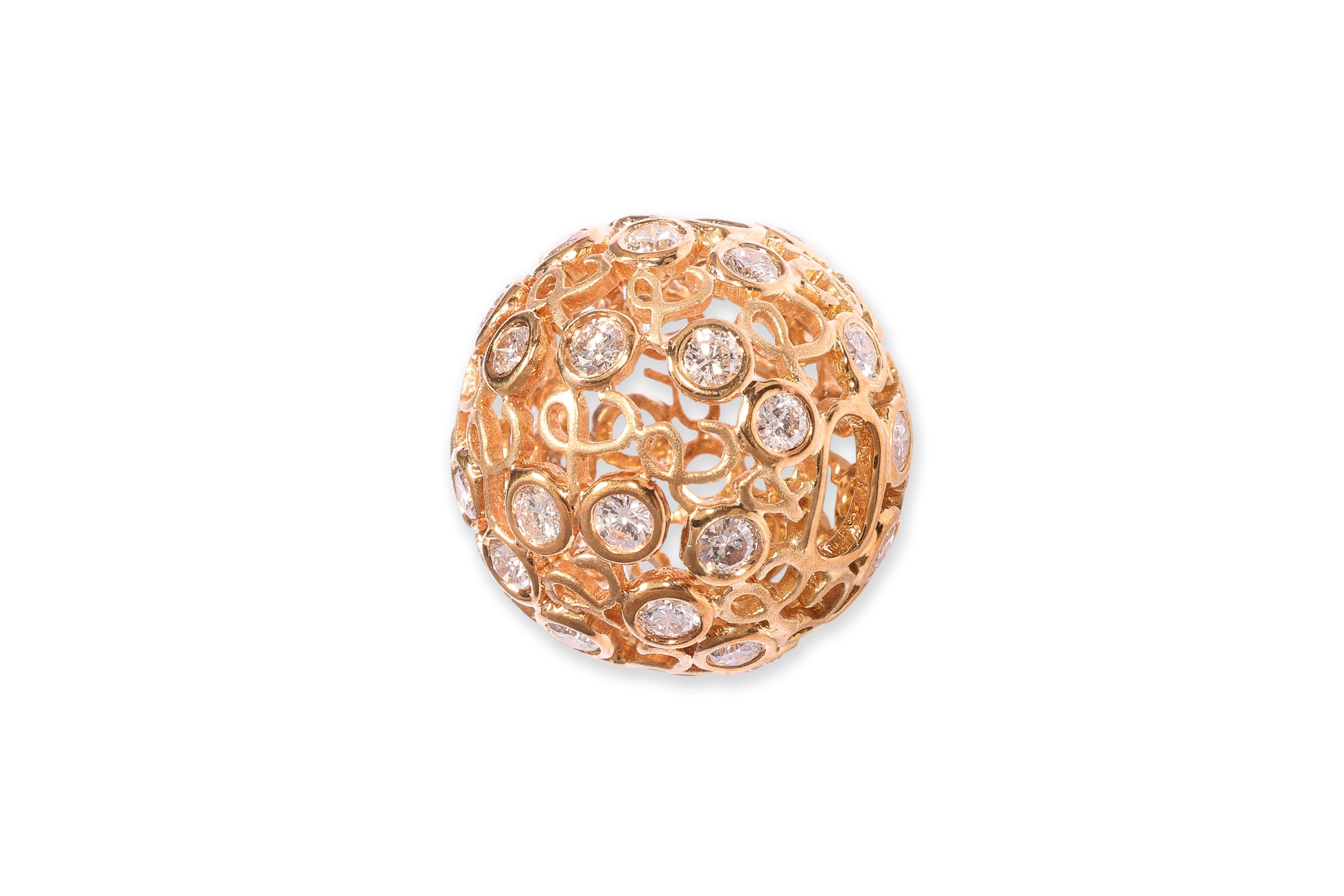 A PIERCED DIAMOND 'BALL' PENDANT