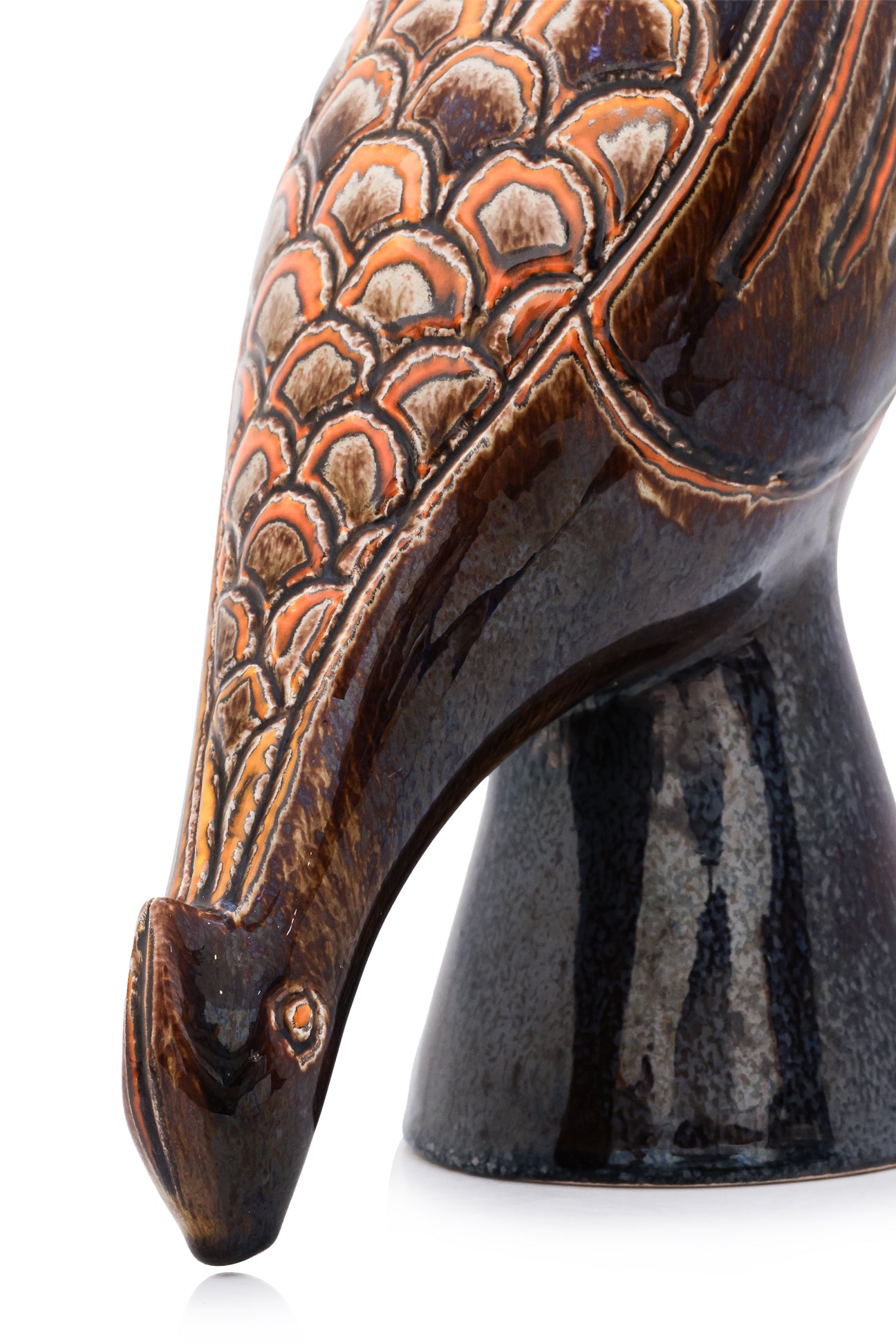 A JEAN VAROQUEAUX CERAMIC BIRD VASE