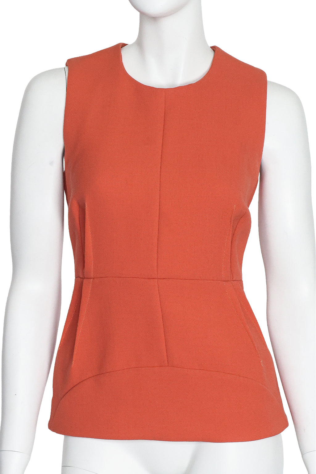 MARNI - A SLEEVELESS ORANGE PEPLUM TOP