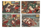 KOIKAWA SHOZAN (JAPANESE, 1821-1907) - FOUR SHUNGA UKIYO-E WOODBLOCK PRINTS