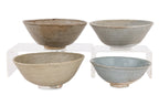 A GROUP OF FOUR CARVED CELADON BOWLS