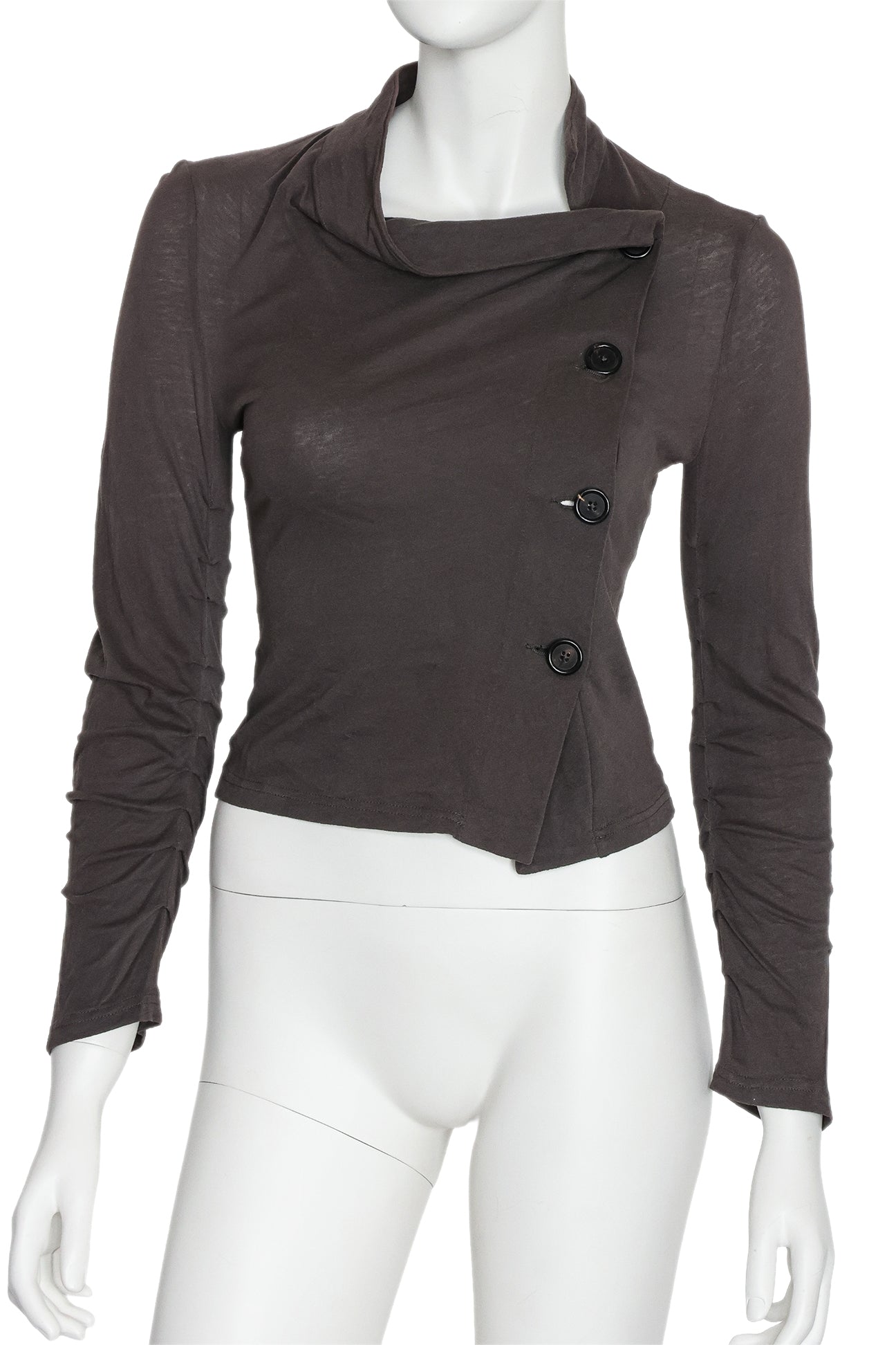 ANN DEMEULEMEESTER - AN ASYMMETRICAL BUTTONED JACKET