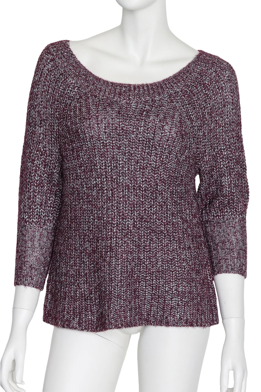 ALICE + OLIVIA - A MAROON AND GREY KNITTED JUMPER