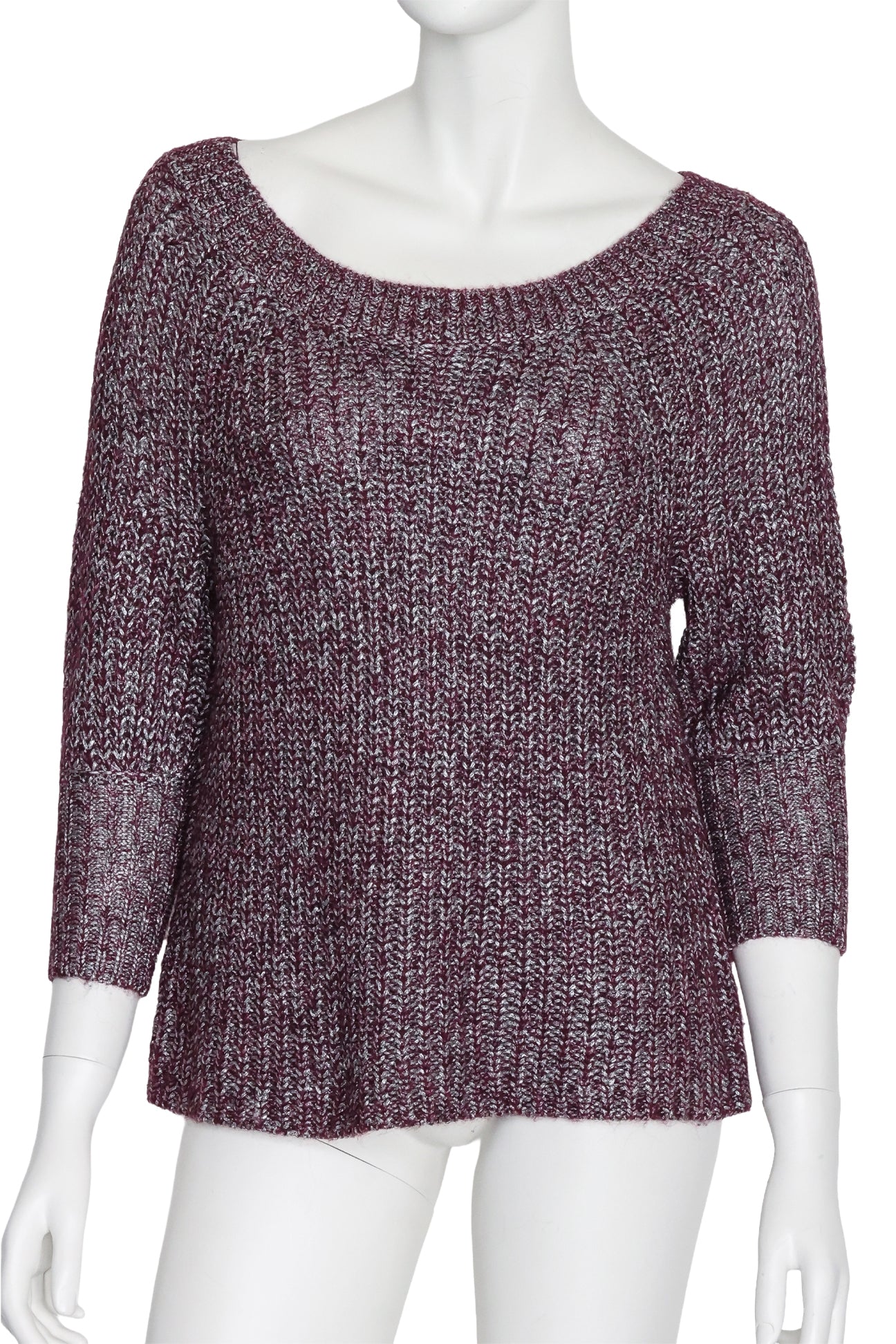 ALICE + OLIVIA - A MAROON AND GREY KNITTED JUMPER