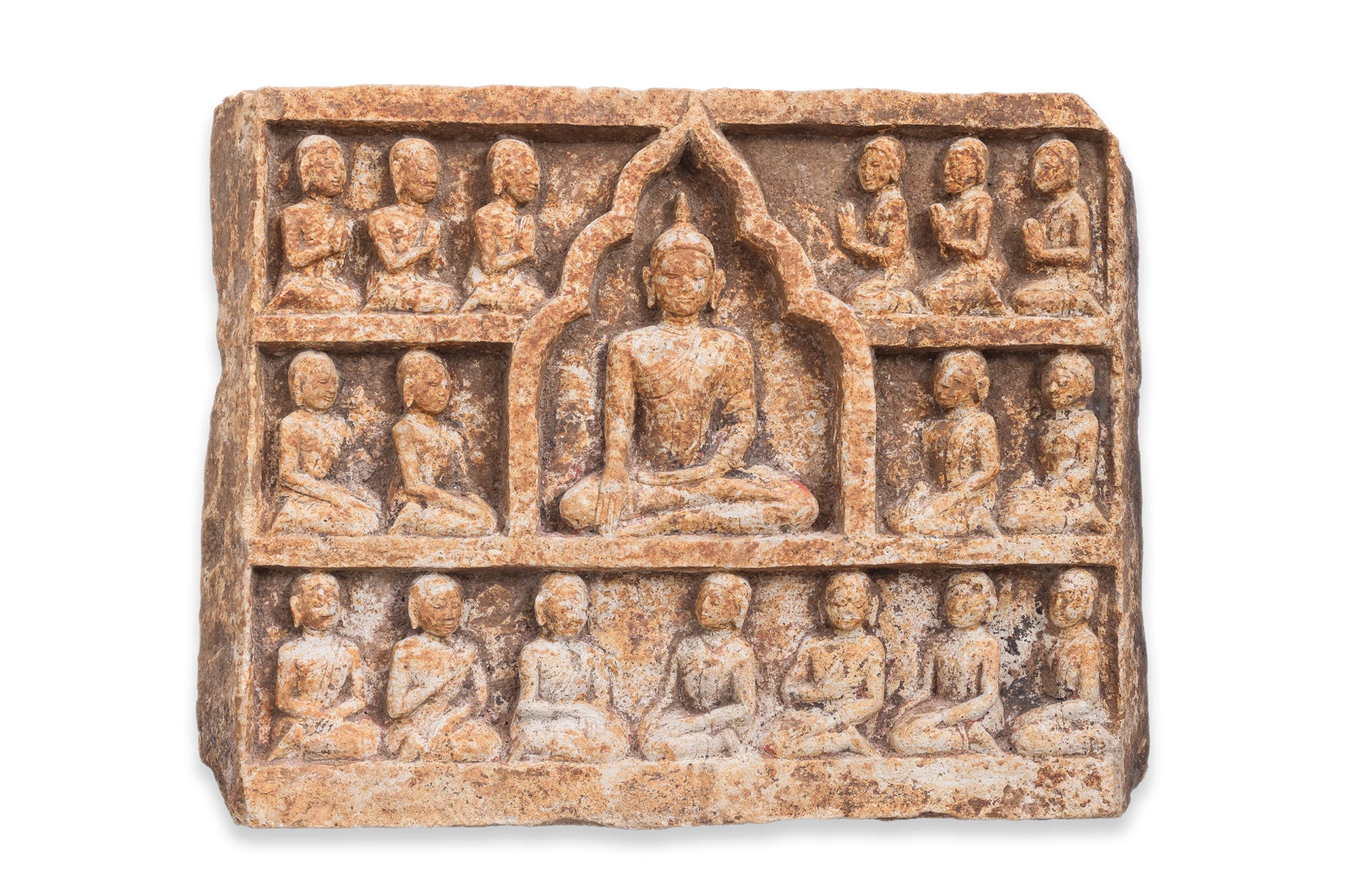 A PAIR OF SOUTHEAST ASIAN CARVED STONE PANELS