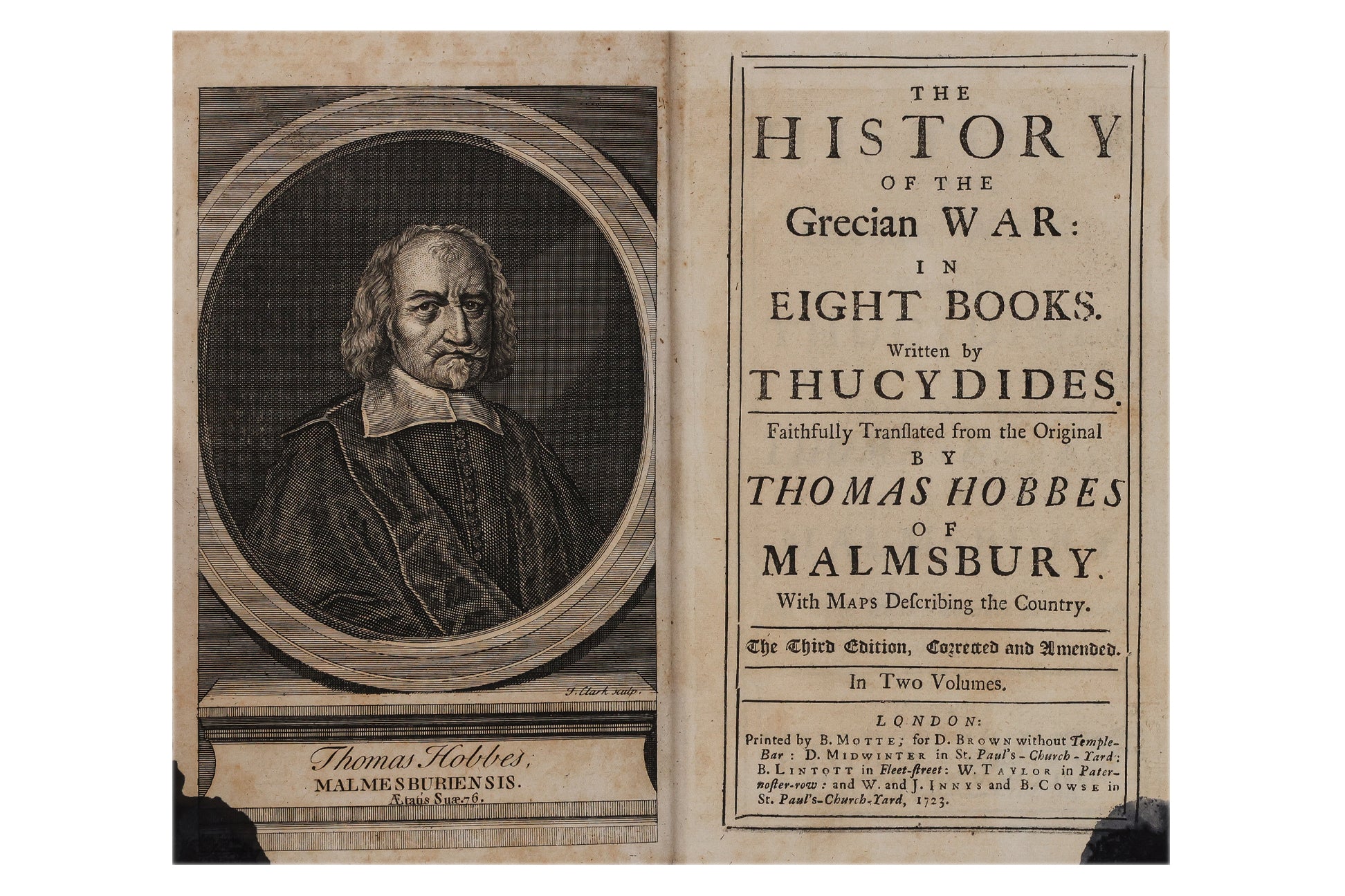 THE HISTORY OF THE GRECIAN WAR: IN EIGHT BOOKS WRITTEN BY THUCYDIDES VOL I AND II