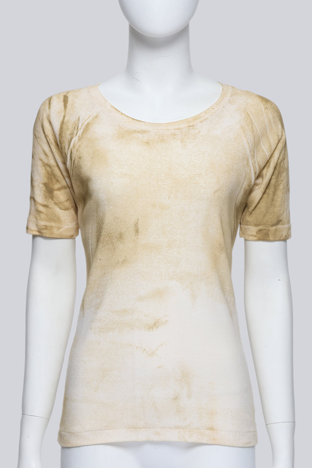 MAISON MARTIN MARGIELA - A COTTON DISTRESSED 'STAIN' PRINT T-SHIRT
