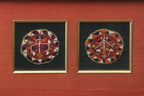 TWO SOUTHEAST ASIAN BEADWORK PANELS AND A SET OF TEXTILE PANELS