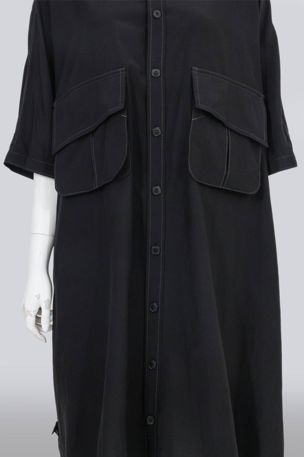 Y'S - A BLACK UTILITY DRESS