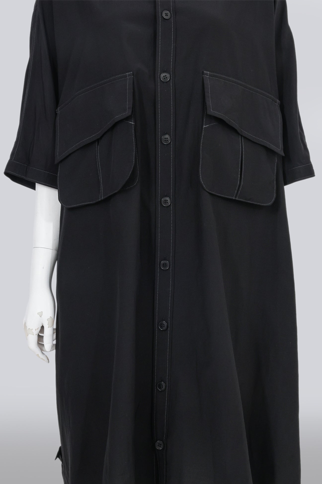 Y'S - A BLACK UTILITY DRESS