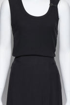 MARTIN MARGIELA - A BLACK BUCKLE TANK AND SKIRT SET