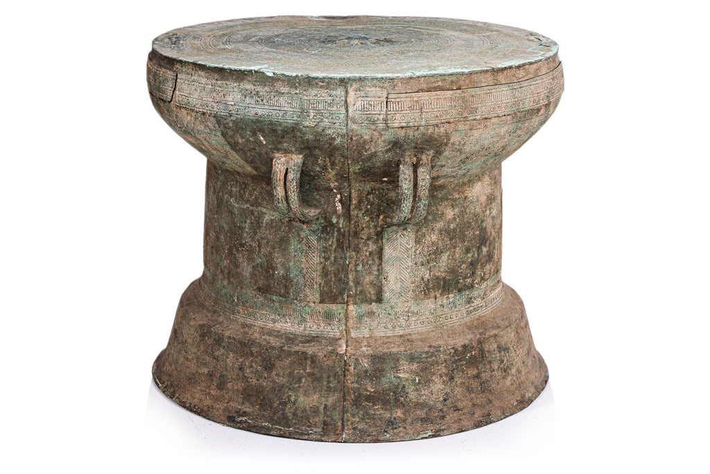 A LARGE VIETNAMESE BRONZE RAIN DRUM