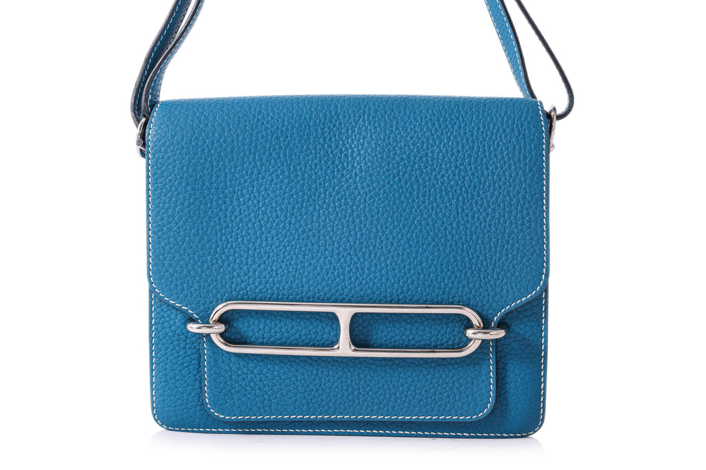 AN HERMÈS BLUE COLVERT ROULIS 23