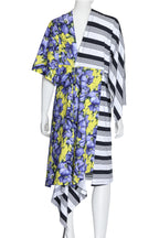 BALENCIAGA - A STRIPED FLORAL PRINT DRESS