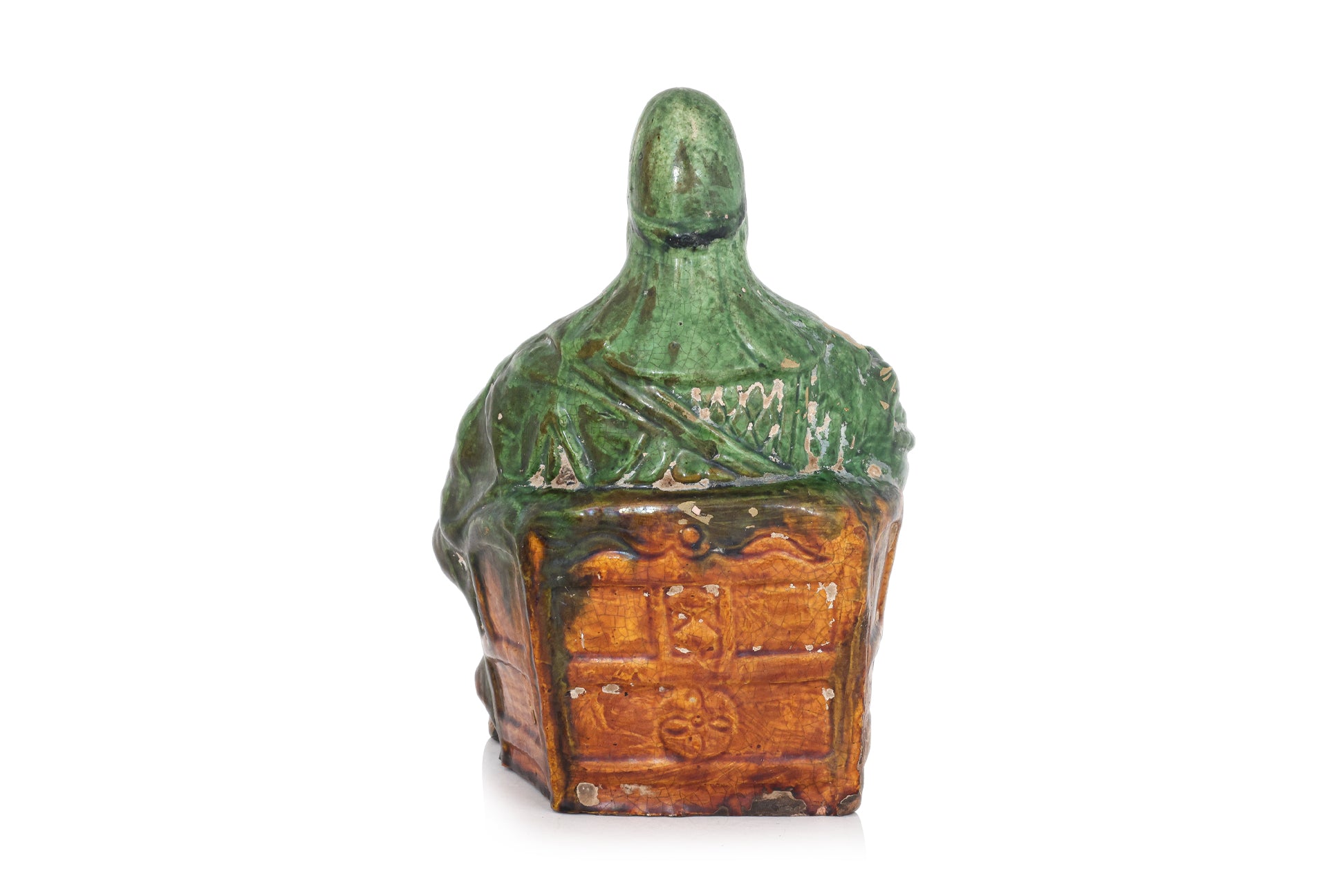 A SANCAI-GLAZED BISCUIT MODEL OF GUANDI