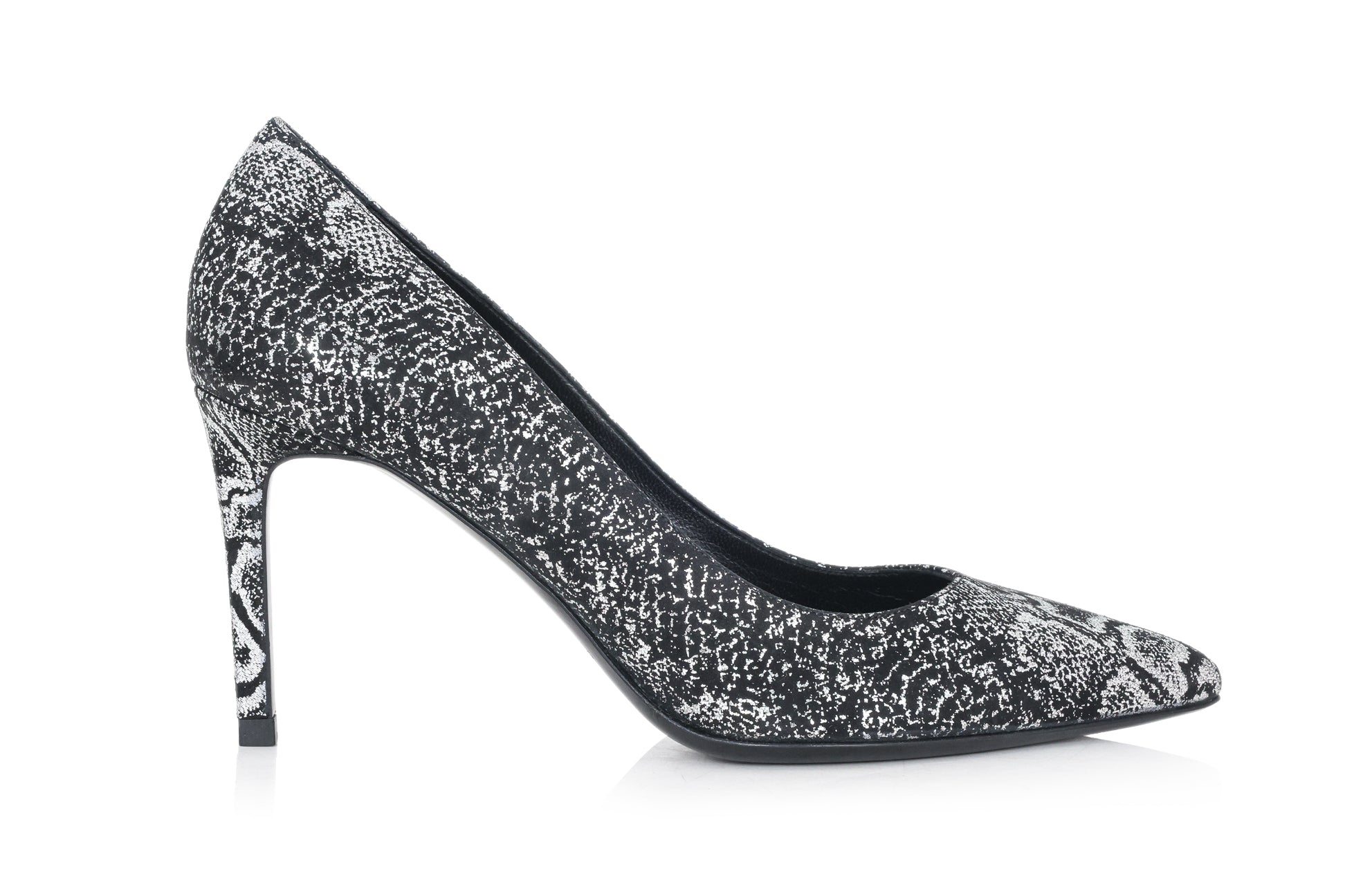 SAINT LAURENT - A PAIR OF SNAKE SKIN PRINT HEELS