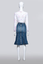 ROBERTO CAVALLI - A FLORAL DENIM ENSEMBLE