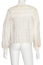SACAI - AN OPENWORK COTTON BOMBER JACKET, SPRING RTW 2014