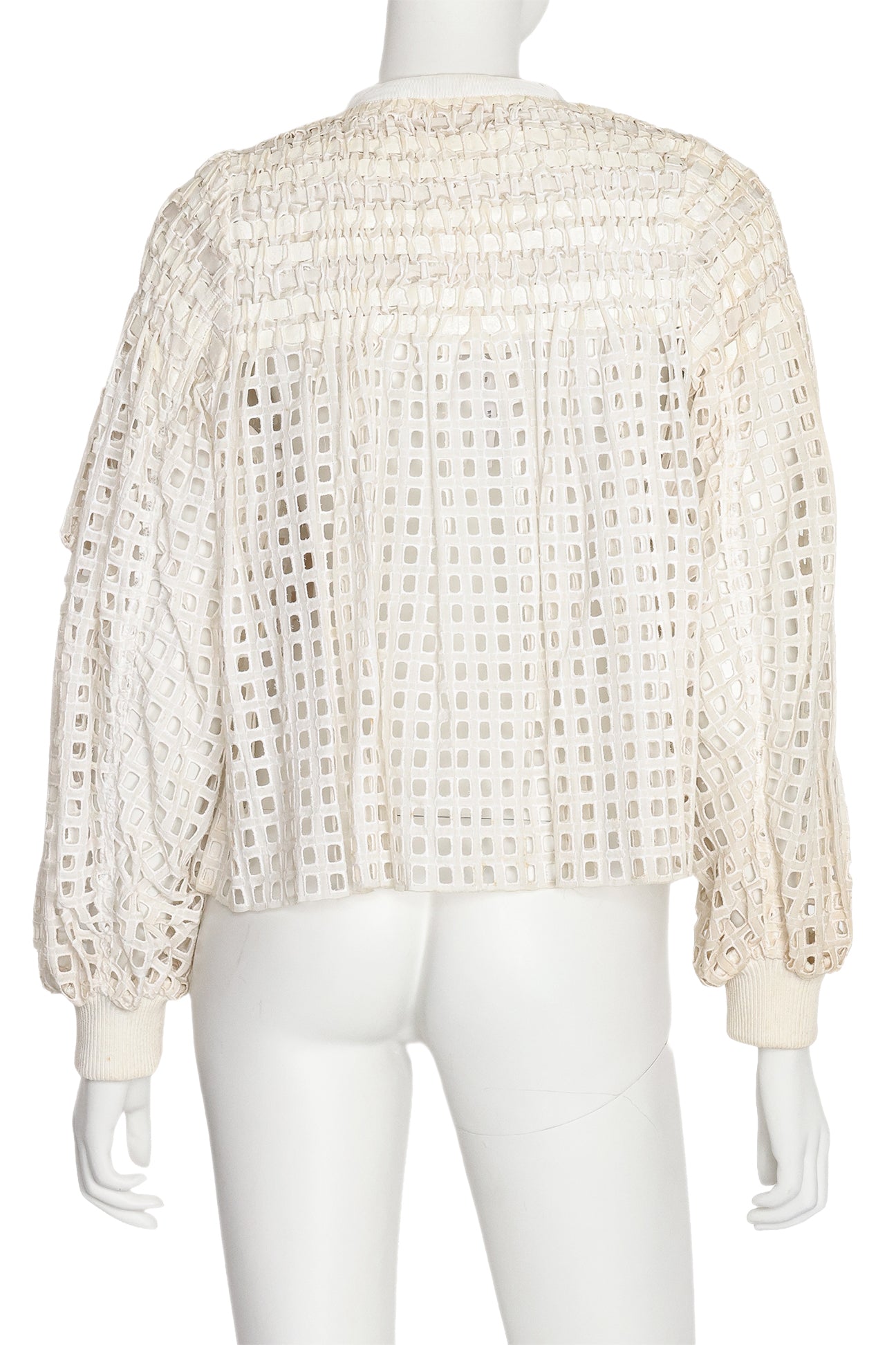 SACAI - AN OPENWORK COTTON BOMBER JACKET, SPRING RTW 2014