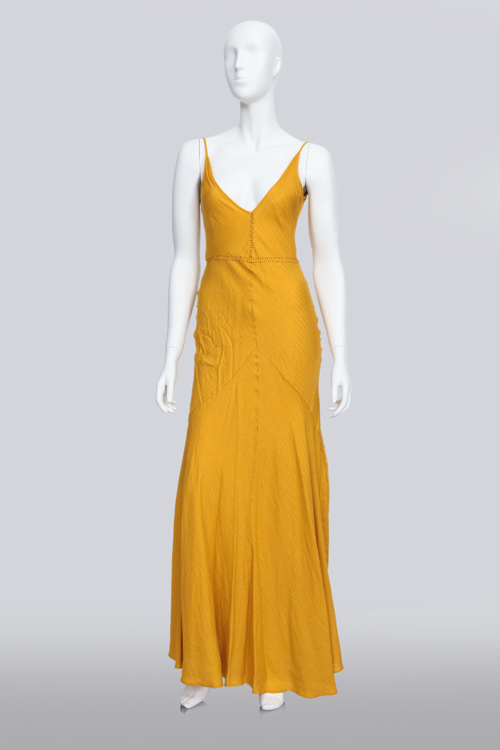 GABRIELA HEART - A YELLOW CASHMERE AND SILK MAXI DRESS