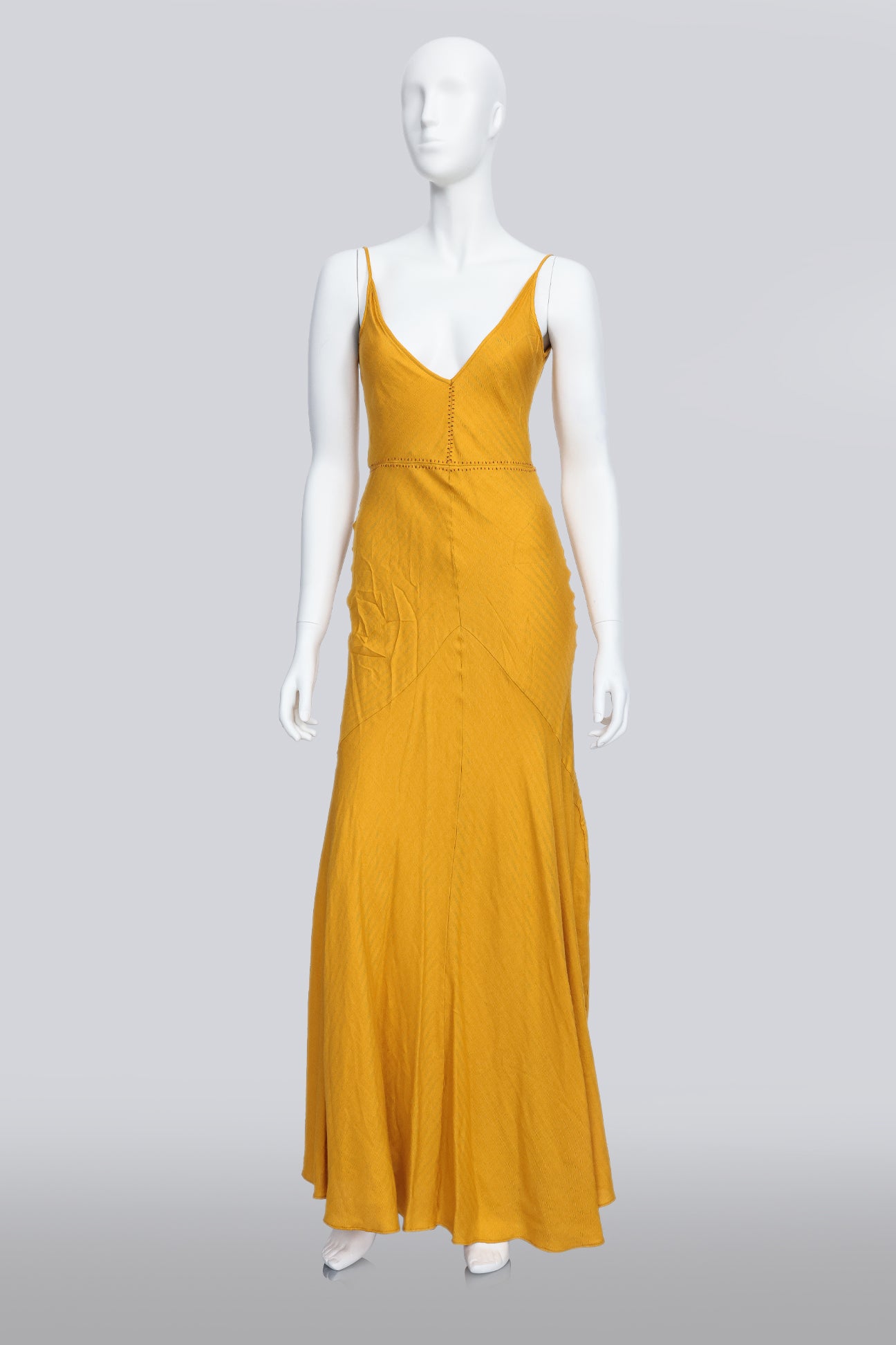 GABRIELA HEART - A YELLOW CASHMERE AND SILK MAXI DRESS