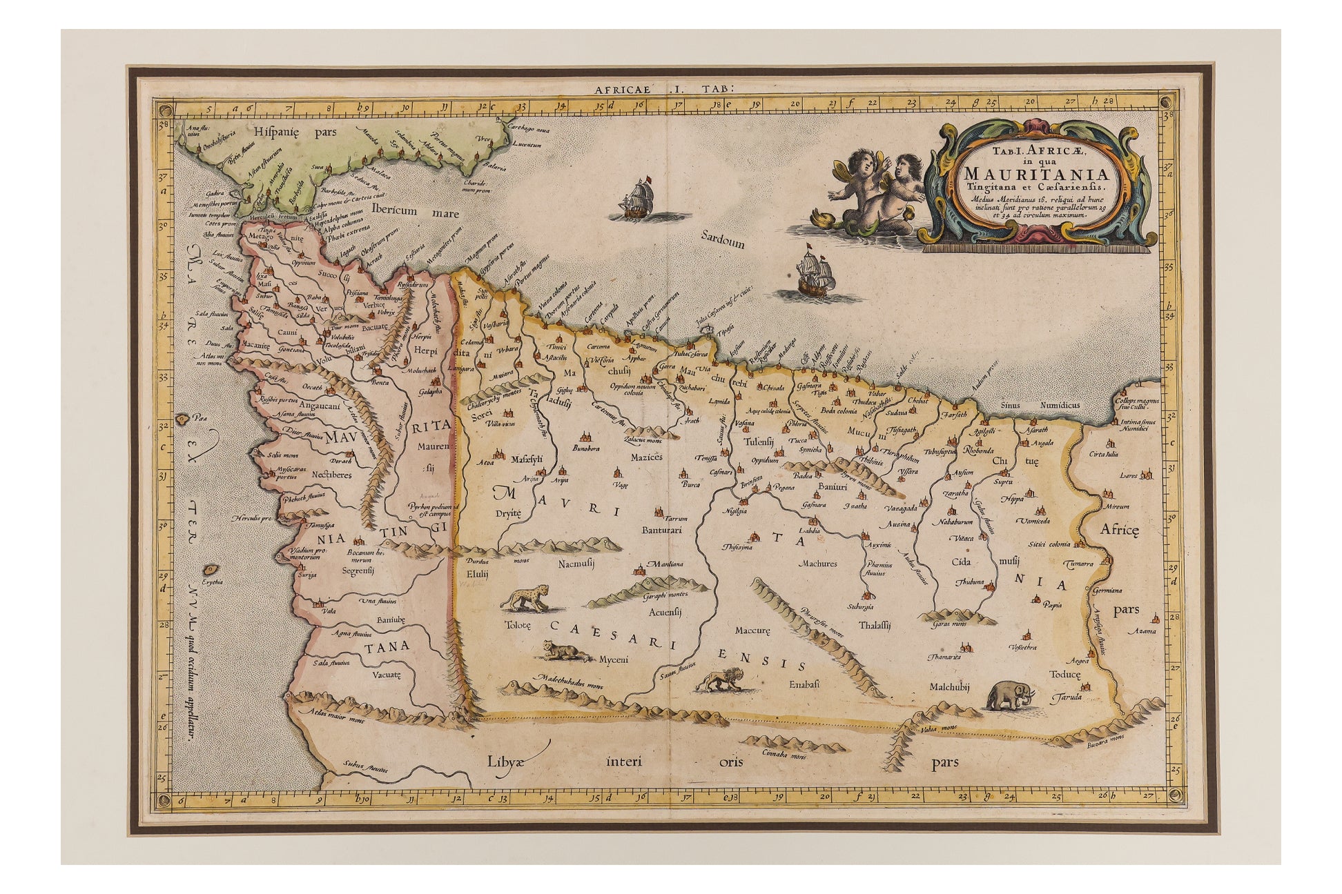 TAB. I. AFRICAE, IN QUA MAURITANIA TINGITANA ET CAESARIENSIS... GERARD MERCATOR, 1695