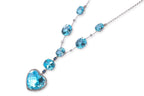 A LARGE BLUE TOPAZ, SAPPHIRE AND DIAMOND NECKLACE